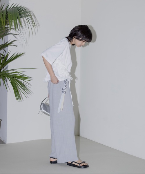 Eimee Law tシャツ サイドフリル ドロスト クロップドTシャツ