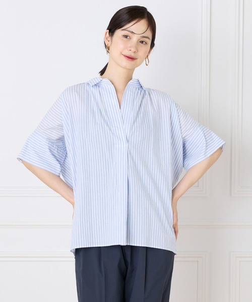 ブラウス シャツ オーガニックコットン オーバーサイズスキッパーシャツ レディース