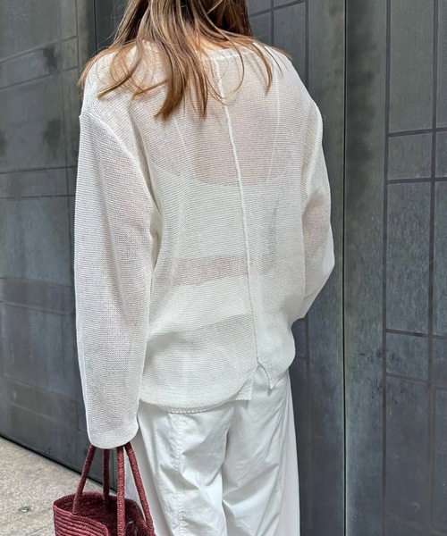 ニット セーター ペーパーヤーンルーズプルオーバー レディース Emma Taylor ニット セーター ペーパーヤーンルーズプルオーバー