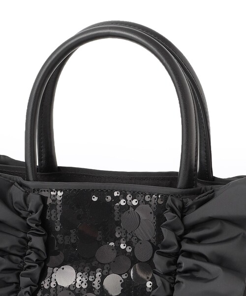 黒 ビーズ フリル パーティーバッグ TO BE CHIC 黒 ビーズ フリル パーティーバッグ TO BE CHIC