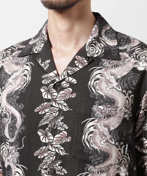 AVIREX シャツ 「WEB＆DEPOT限定」ALOHA SHIRT DRAGON RISE
