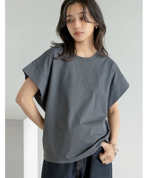 Re:EDIT（リエディ） tシャツ 「二の腕カバー」鹿の子フレンチスリーブ
