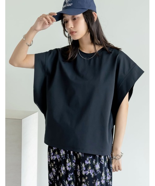 Re:EDIT（リエディ） tシャツ 半袖 「二の腕カバー」鹿の子フレンチ