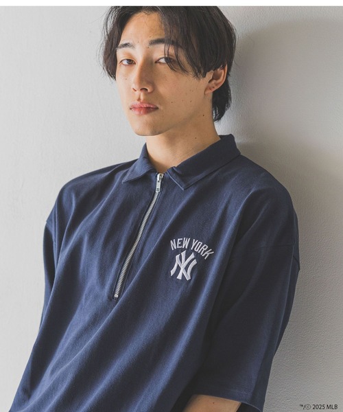LOWRYS FARM（ローリーズファーム） tシャツ MLBハーフZIPポロ
