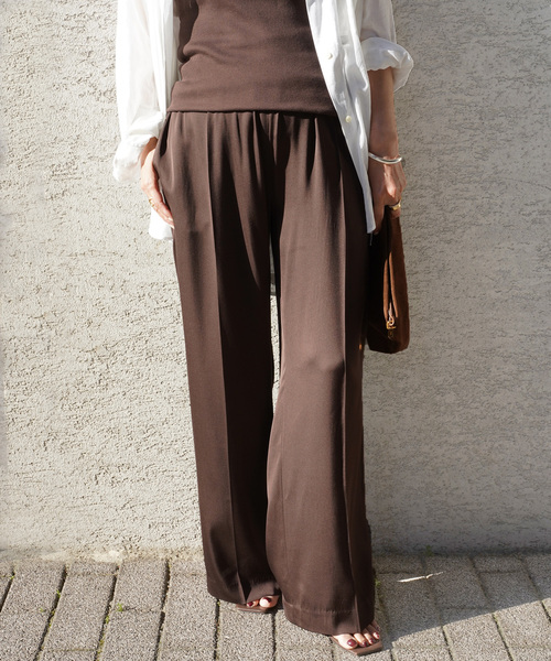 Deuxieme Classe パンツ *追加 SILK SATIN イージーパンツ