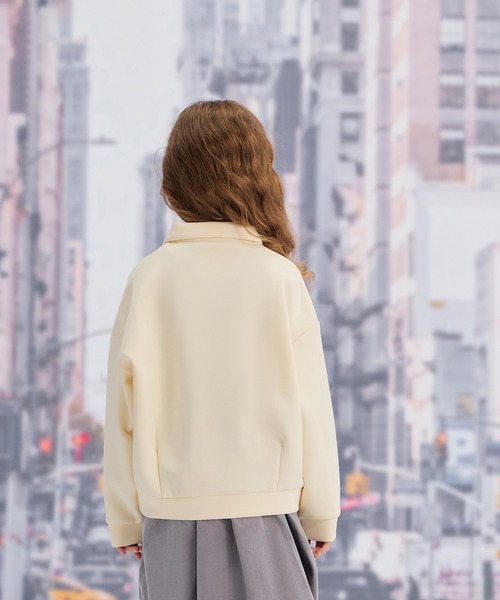 Combi mini ブルゾン アウター ダンボールニット襟付きブルゾン キッズ