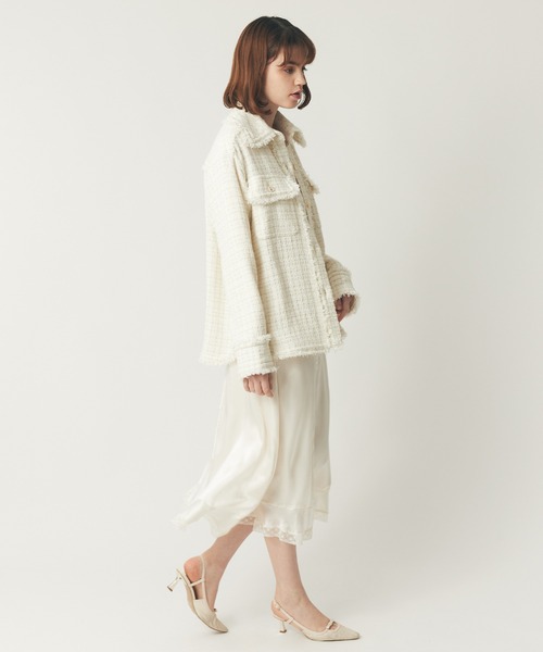 DEICY（デイシー） コート アウター ラメmixツイードフリンジ