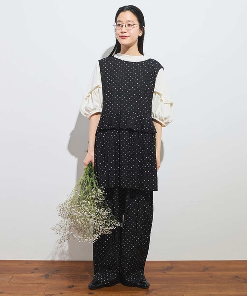 fig london 半袖ブラウス fig London ブラウス シャツ CottonCupra lawn 2way blouse