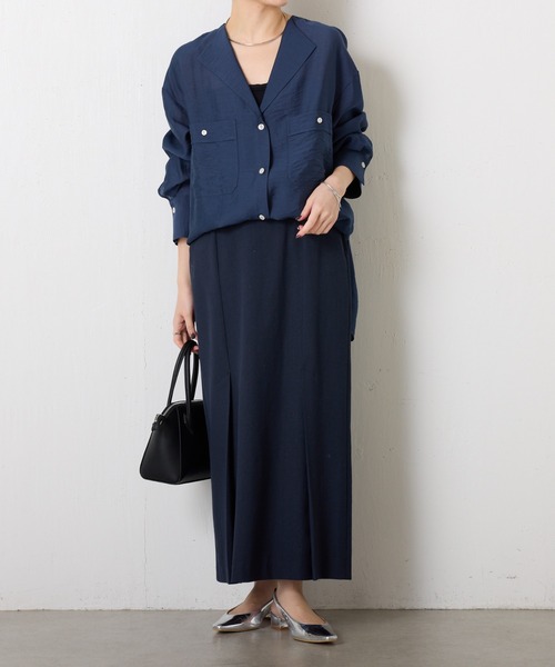 「COLLAGE GALLARDAGALANTE」 長袖ブラウス FREE ネイビー レディース