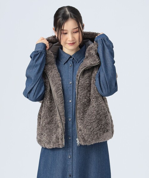 BEAMS HEART（ビームス ハート） ベスト ジレ フード ボアベスト