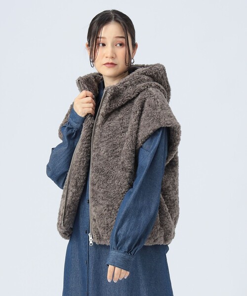 BEAMS HEART（ビームス ハート） ベスト ジレ フード ボアベスト