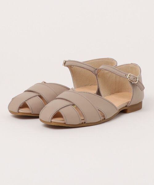 「ENあしながおじさん」 フラットサンダル 24.5cm グレイッシュベージュ レディース_画像6