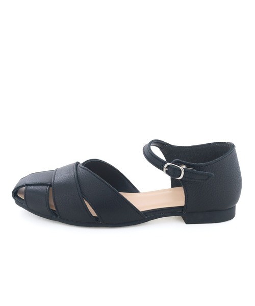 「ENあしながおじさん」 フラットサンダル 24.5cm グレイッシュベージュ レディース_画像7