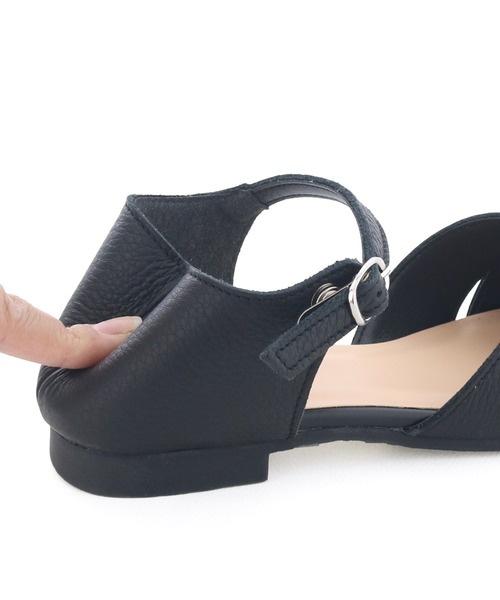 「ENあしながおじさん」 フラットサンダル 24.5cm グレイッシュベージュ レディース_画像8