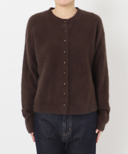 Rick Owens ダークブラウン ボタン付きカーディガン アルパカ Rick