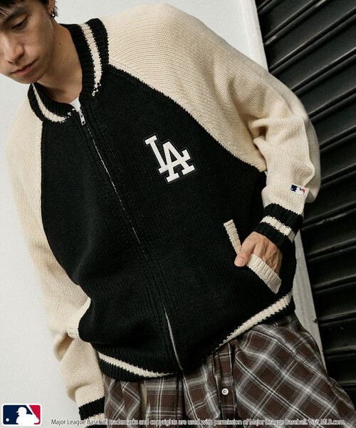 カーディガン MLB/メジャーリーグベースボール 別注 ZIP KNIT CARDIGANT/ジップニットカーディガン(限定展開) メンズ レディース | MLB | 01