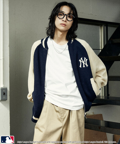 カーディガン MLB/メジャーリーグベースボール 別注 ZIP KNIT CARDIGANT/ジップニットカーディガン(限定展開) メンズ レディース | MLB | 23