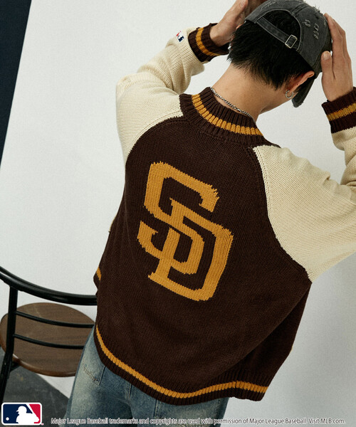 カーディガン MLB/メジャーリーグベースボール 別注 ZIP KNIT CARDIGANT/ジップニットカーディガン(限定展開) メンズ レディース | MLB | 19