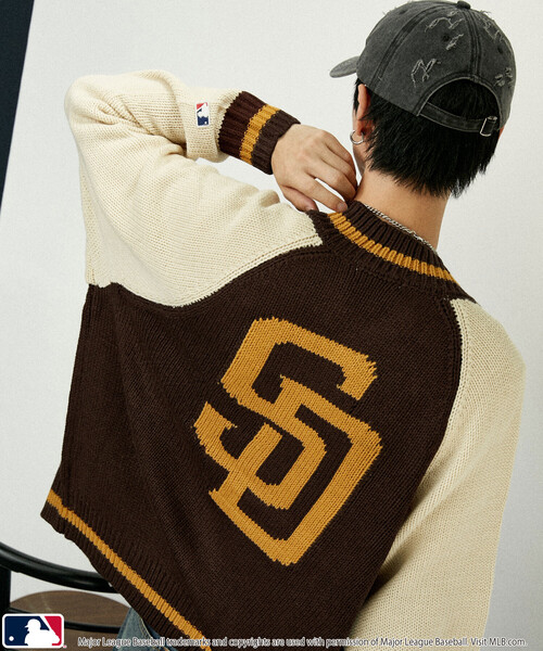カーディガン MLB/メジャーリーグベースボール 別注 ZIP KNIT CARDIGANT/ジップニットカーディガン(限定展開) メンズ レディース | MLB | 18