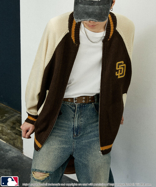 カーディガン MLB/メジャーリーグベースボール 別注 ZIP KNIT CARDIGANT/ジップニットカーディガン(限定展開) メンズ レディース | MLB | 16