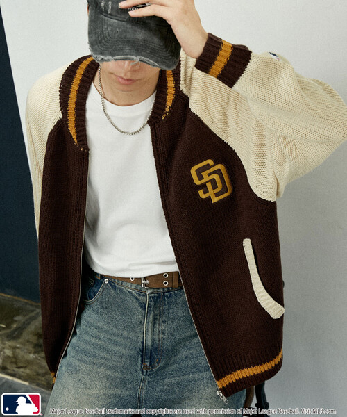 カーディガン MLB/メジャーリーグベースボール 別注 ZIP KNIT CARDIGANT/ジップニットカーディガン(限定展開) メンズ レディース | MLB | 15
