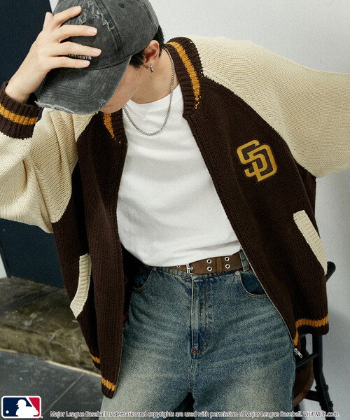 カーディガン MLB/メジャーリーグベースボール 別注 ZIP KNIT CARDIGANT/ジップニットカーディガン(限定展開) メンズ レディース | MLB | 14