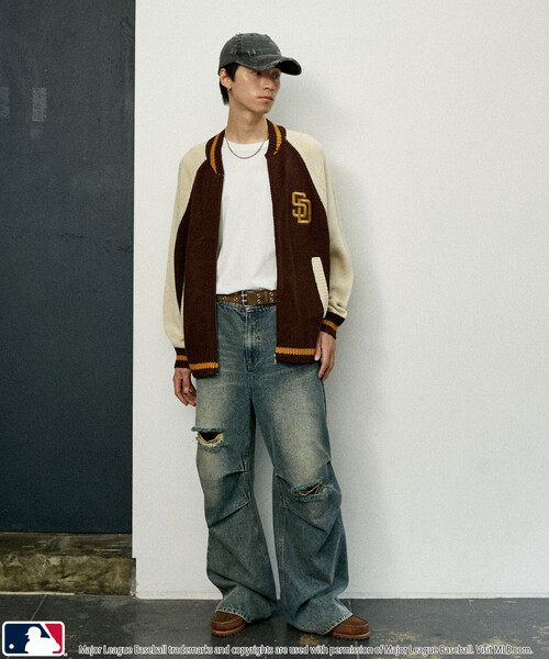 カーディガン MLB/メジャーリーグベースボール 別注 ZIP KNIT CARDIGANT/ジップニットカーディガン(限定展開) メンズ レディース | MLB | 13
