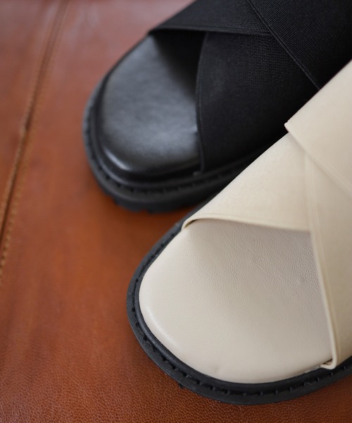 「SESTO」 フラットサンダル M ブラック レディース_画像2