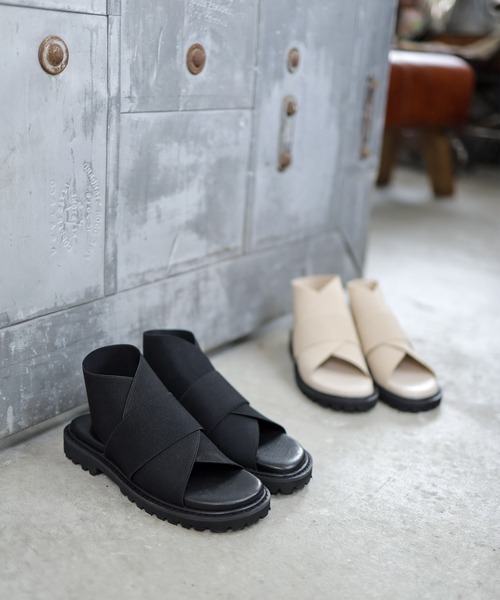 「SESTO」 フラットサンダル M ブラック レディース_画像3