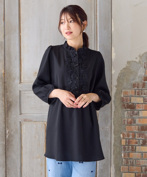 Rose Tiara ♡ 新品 ♡ ハートケミカルレースブラウス Rose Tiara（ローズティアラ） ブラウス シャツ 「手洗いOK」ケミカル