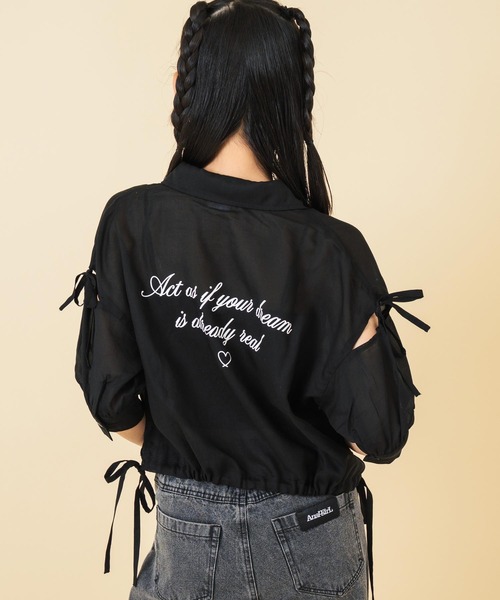 「ANAP GiRL」 「KIDS」半袖シャツ S スミクロ キッズ_画像4