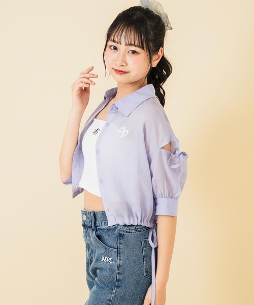 「ANAP GiRL」 「KIDS」半袖シャツ S スミクロ キッズ_画像7