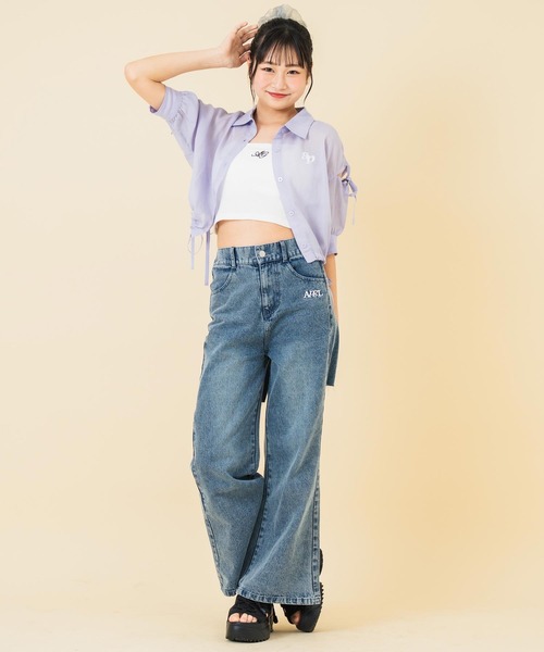 「ANAP GiRL」 「KIDS」半袖シャツ S スミクロ キッズ_画像9