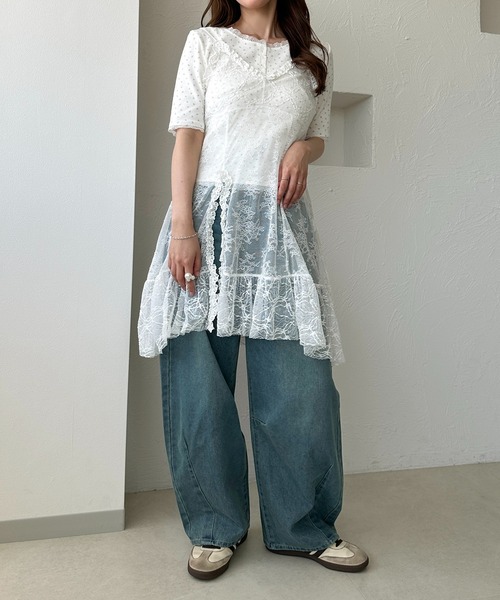 「apres jour clair」 ノースリーブチュニック X-LARGE オフホワイト レディース_画像6