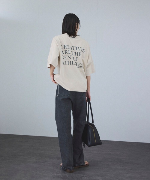 Tシャツ(半袖+袖なし) Americana AMERICANA（アメリカーナ） 半袖Tシャツ FREE オフホワイト レディース