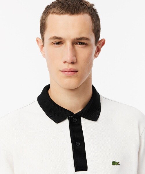 「LACOSTE」 半袖ポロシャツ 3 オフホワイト メンズの画像