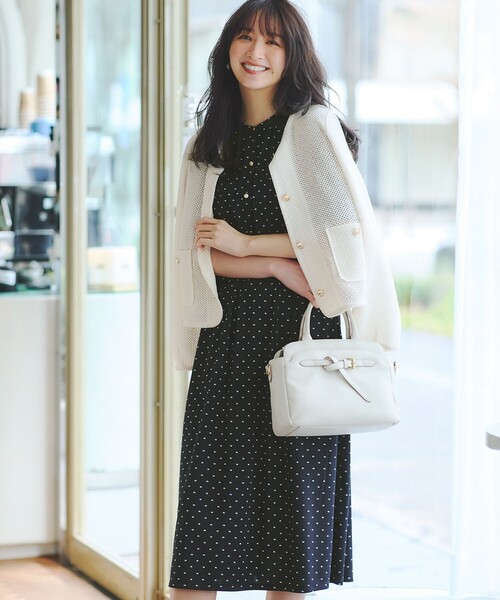 「ANY SIS」 半袖ワンピース 1 ネイビー レディース_画像3