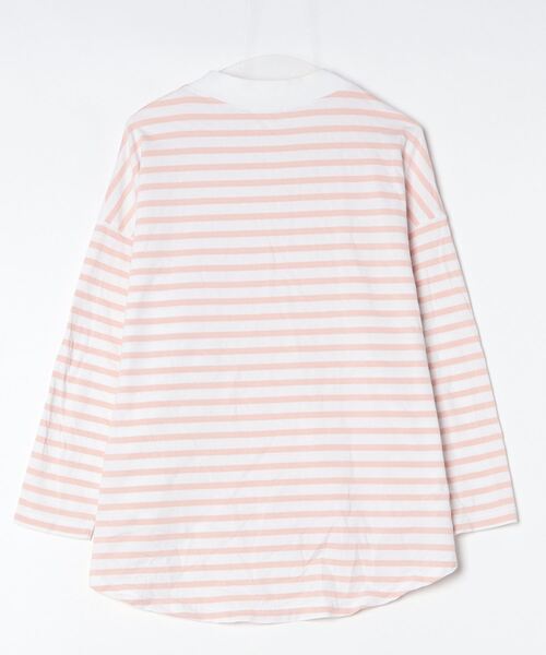 「studio CLIP」 ボーダー柄長袖カットソー FREE ピンク レディース_画像2