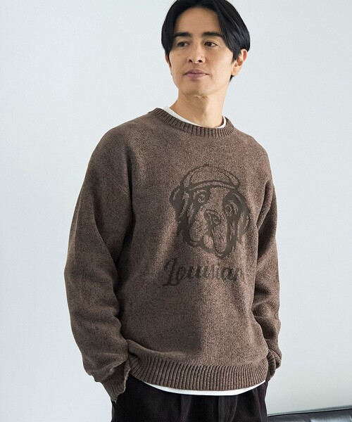 coen（コーエン） セーター ニット モールドッグジャガードニット