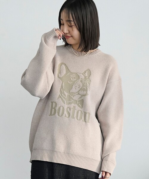 coen（コーエン） セーター ニット モールドッグジャガードニット