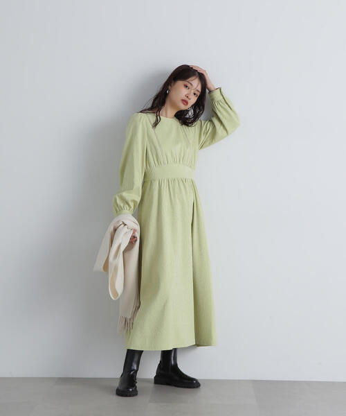 「N.（N. Natural Beauty Basic）」 長袖ワンピース MEDIUM オフホワイト レディース_画像4