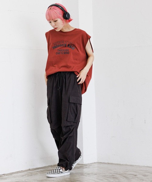 「PBLIM」 カーゴパンツ LARGE カーキ レディース_画像3