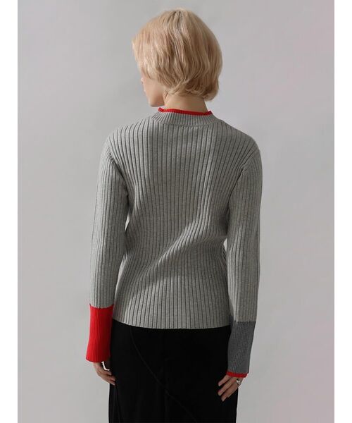 ニット セーター BI-COLOR HIGH-NECK RIB KNIT レディース : ZOZOTOWN