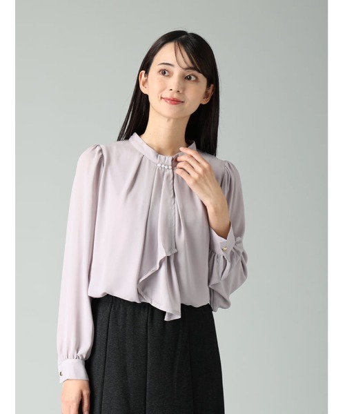 fifth（フィフス） ブラウス シャツ 裏地起毛パールボウタイブラウス
