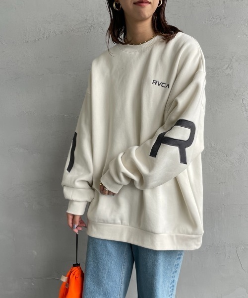 「RVCA」 スウェットカットソー M オフホワイト レディース_画像2