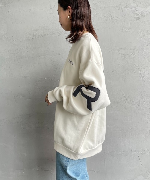 「RVCA」 スウェットカットソー M オフホワイト レディース_画像3