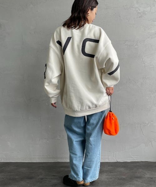 「RVCA」 スウェットカットソー M オフホワイト レディース_画像9