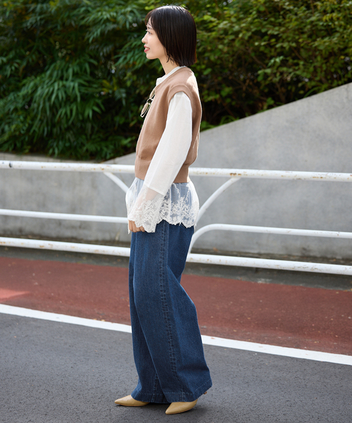 SLOBE IENA（スローブイエナ） ブラウス シャツ チュールレース