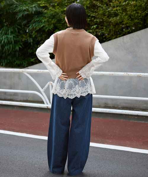 SLOBE IENA（スローブイエナ） ブラウス シャツ チュールレース