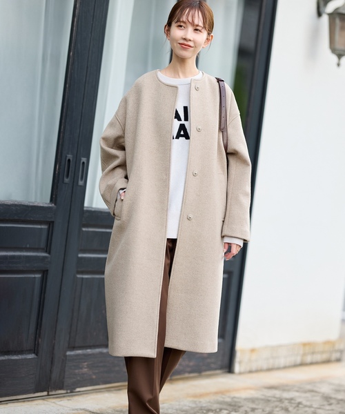 JOURNAL STANDARD ノーカラー　コート　ロング　Ｍ JOURNAL STANDARD（ジャーナルスタンダード） ノーカラーコート 38